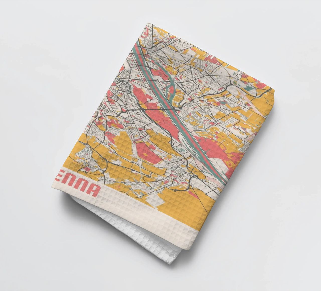 Wien Map Art Print Geschirrtuch von MOOODZART