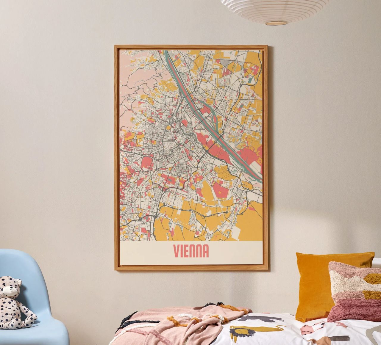 Wien Map Art Print Alu-Dibond von MOOODZART
