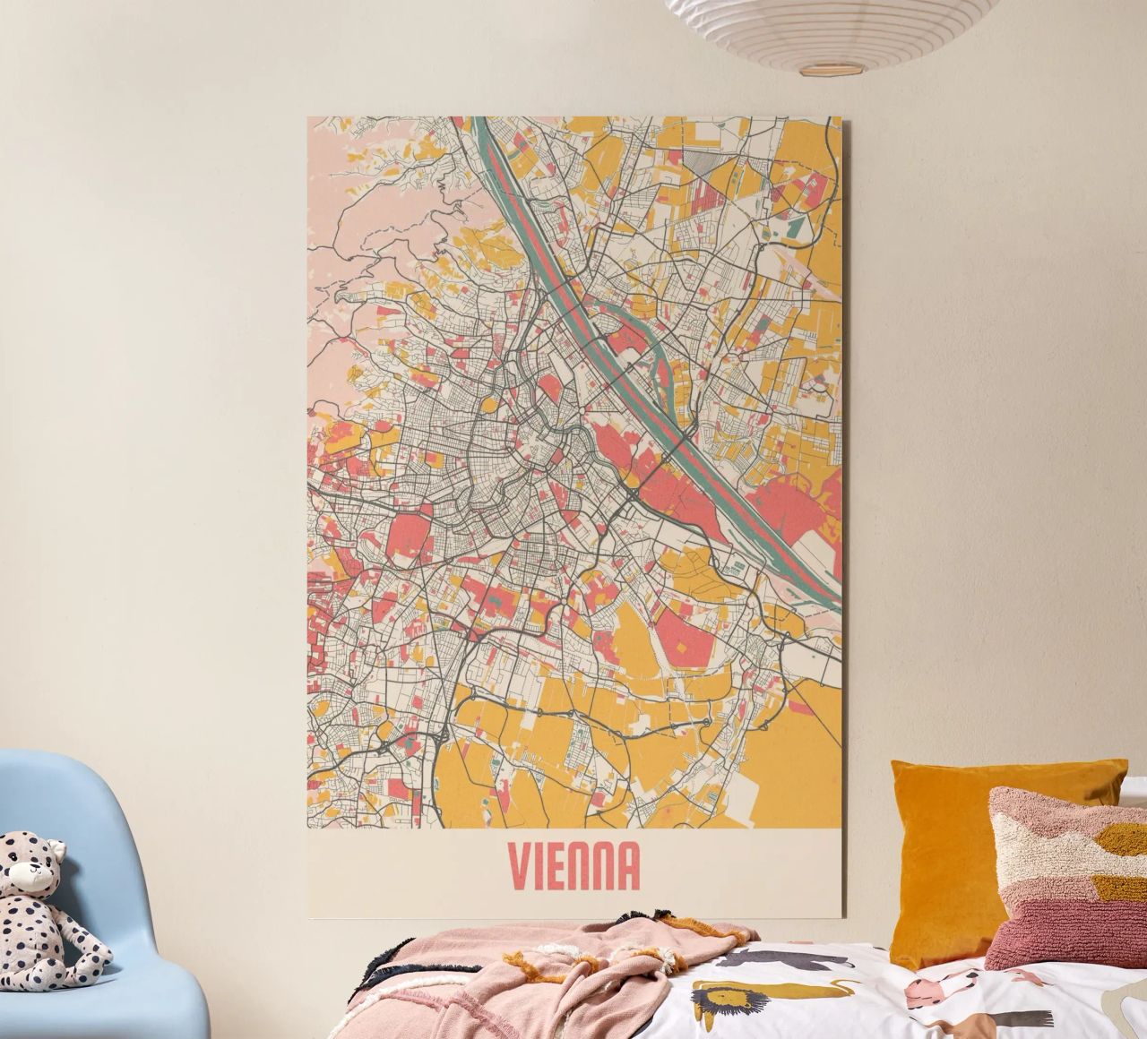 Wien Map Art Print Alu-Dibond von MOOODZART