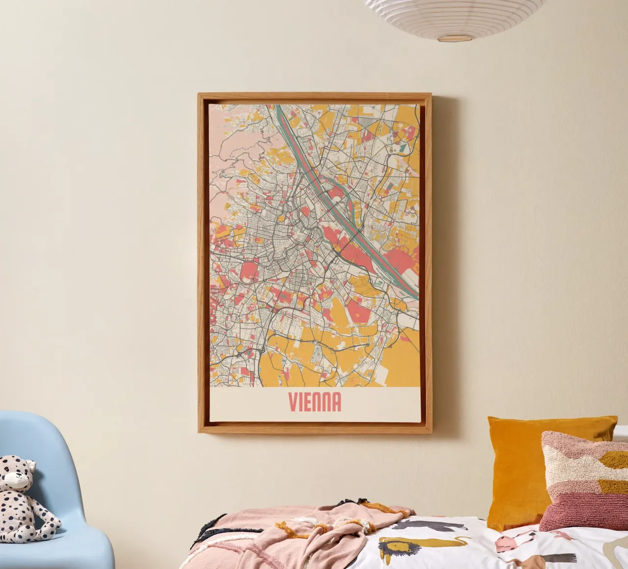 Stampa d'arte della mappa di Vienna tela da MOOODZART