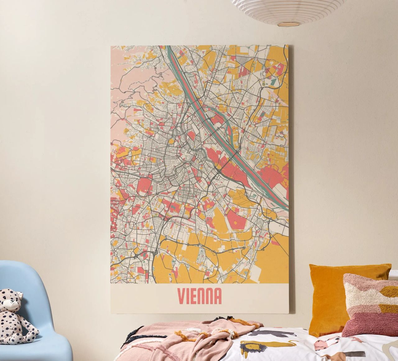 Wien Map Art Print Leinwand von MOOODZART