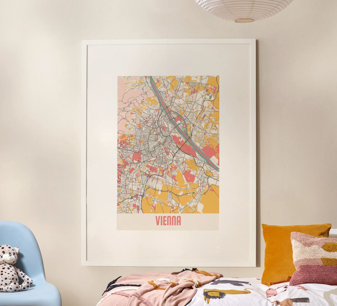 Wien Map Art Print Poster von MOOODZART