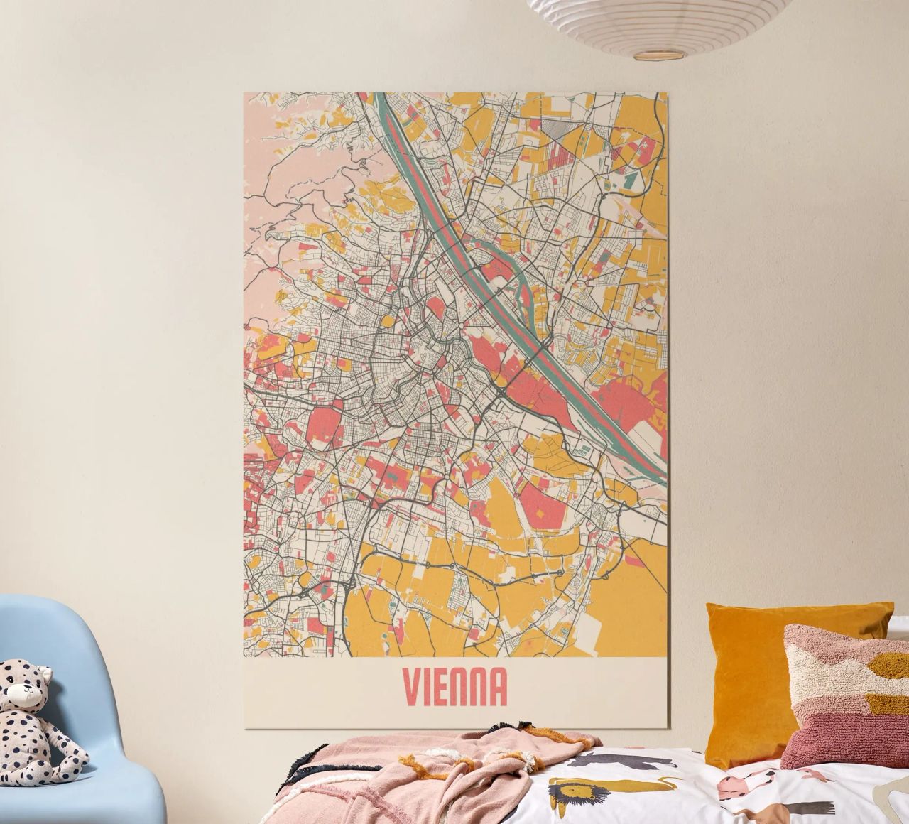 Wien Map Art Print Poster von MOOODZART