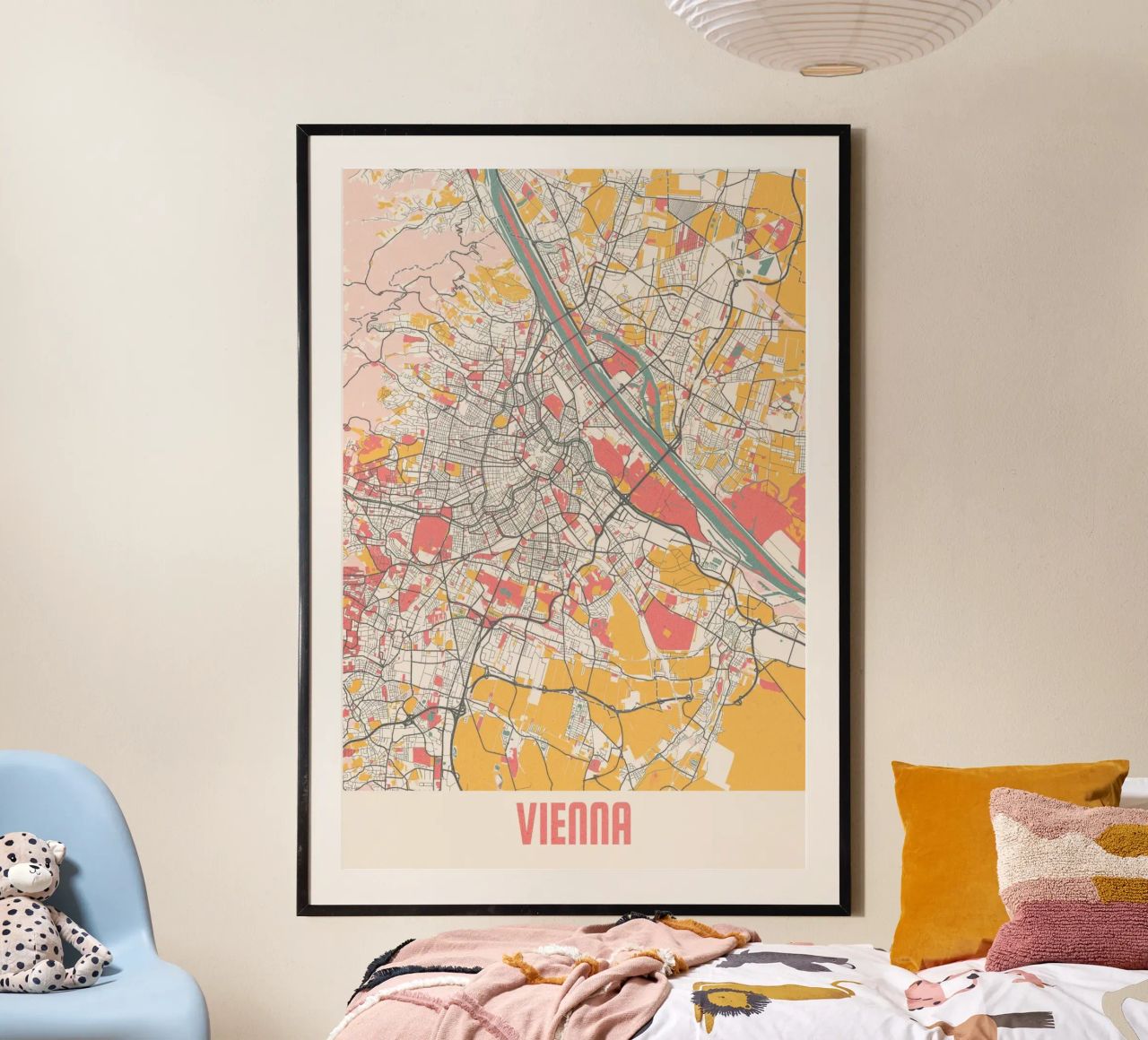 Wien Map Art Print Poster von MOOODZART