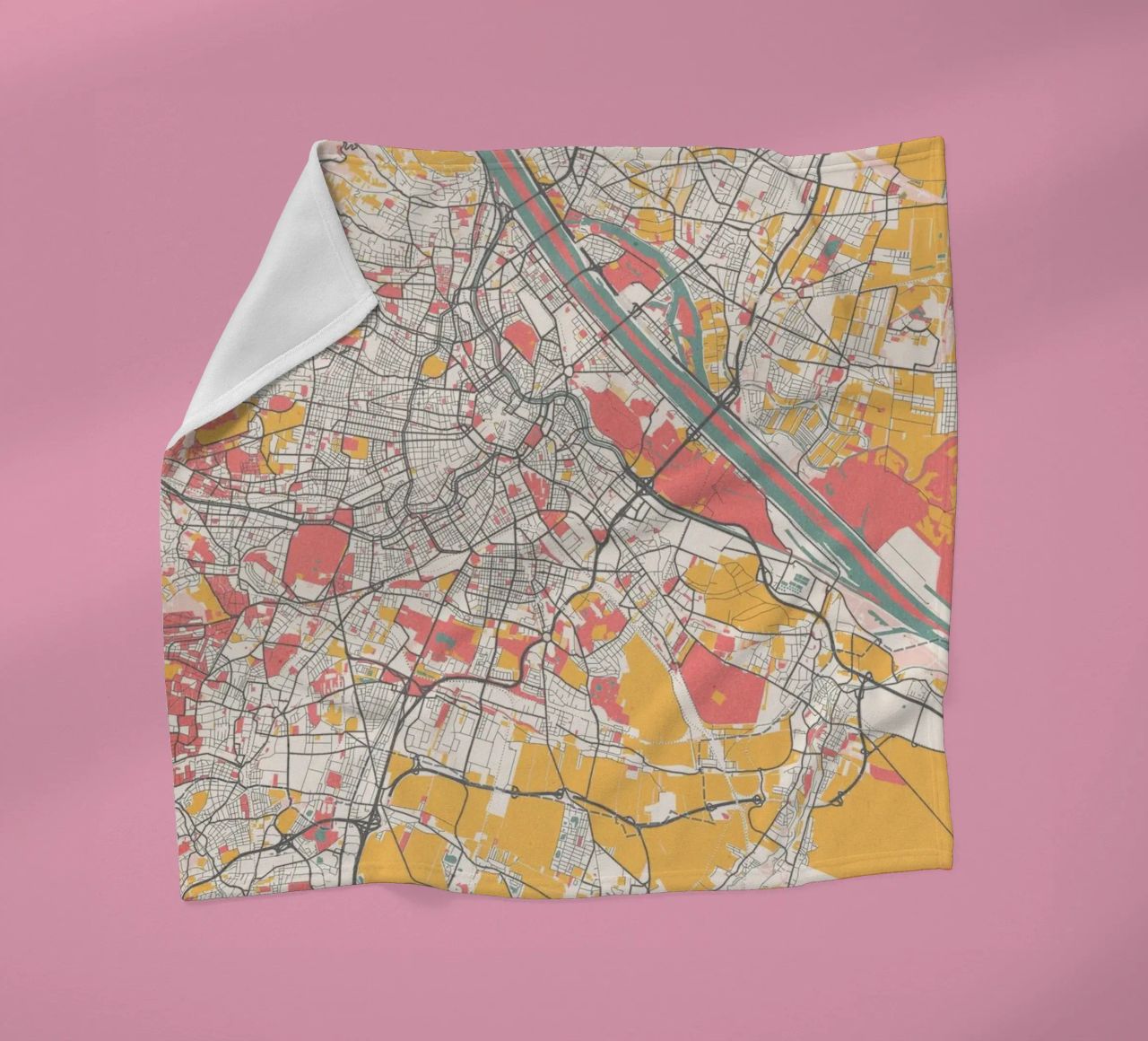 Wien Map Art Print Fleecedecke von MOOODZART