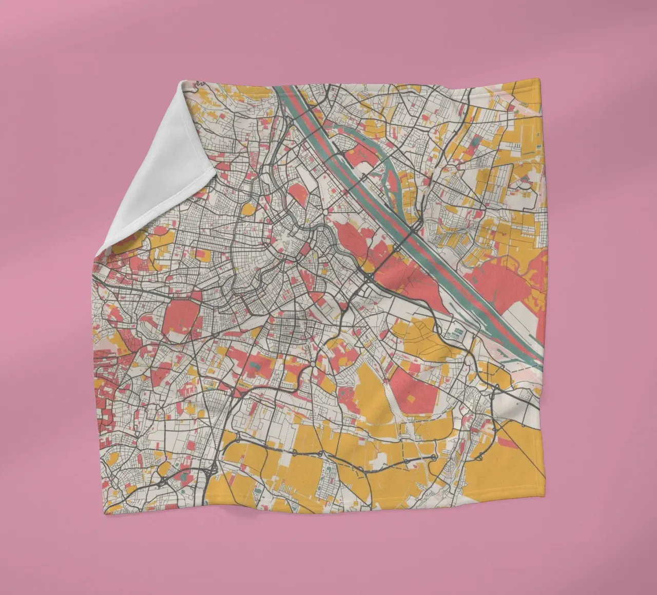 Vienne Map Art Print plaid polaire de MOOODZART
