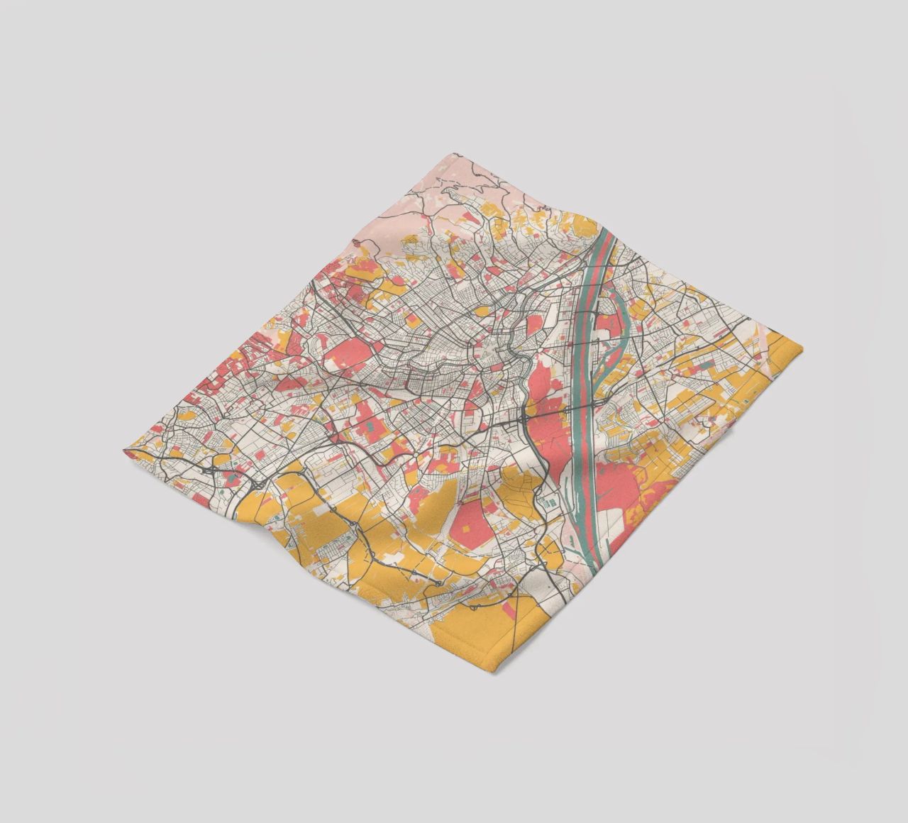 Wien Map Art Print Fleecedecke von MOOODZART