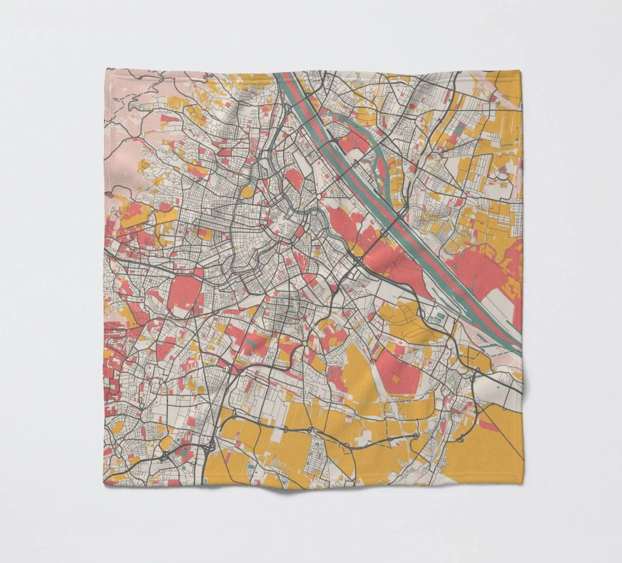 Wien Map Art Print Fleecedecke von MOOODZART