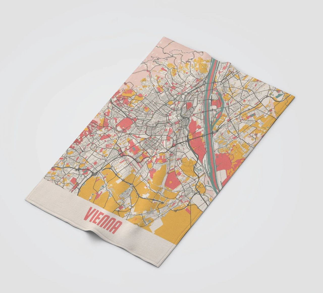 Wien Map Art Print Fleecedecke von MOOODZART