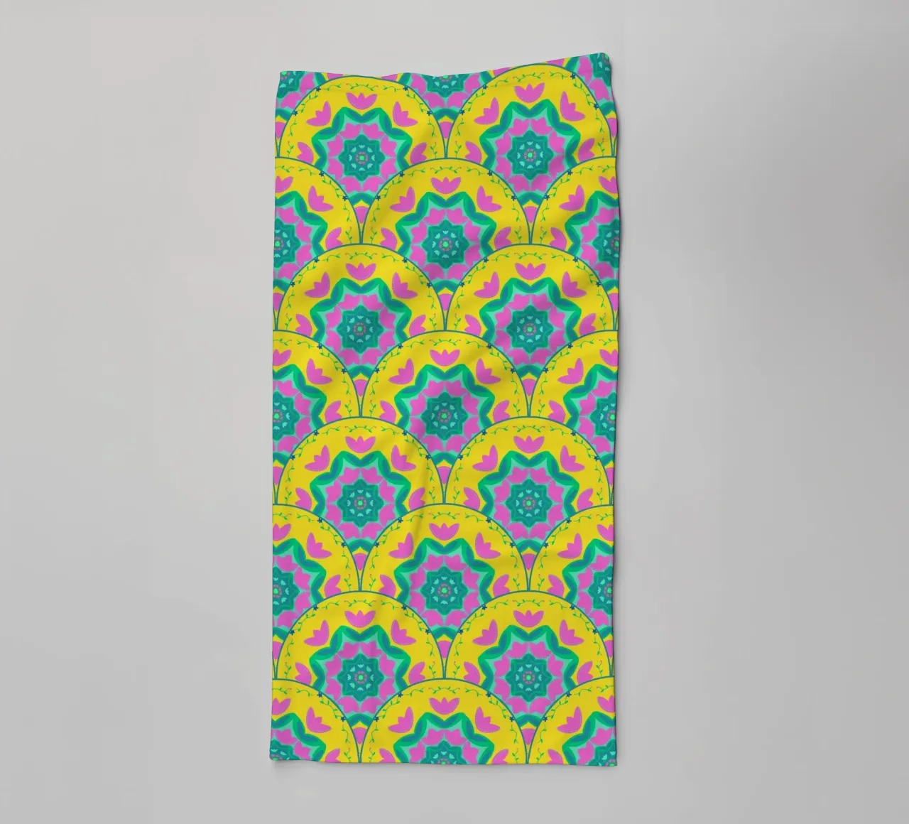 Tulipa gelb Muschelmuster towel by Miris bunte Modewelt