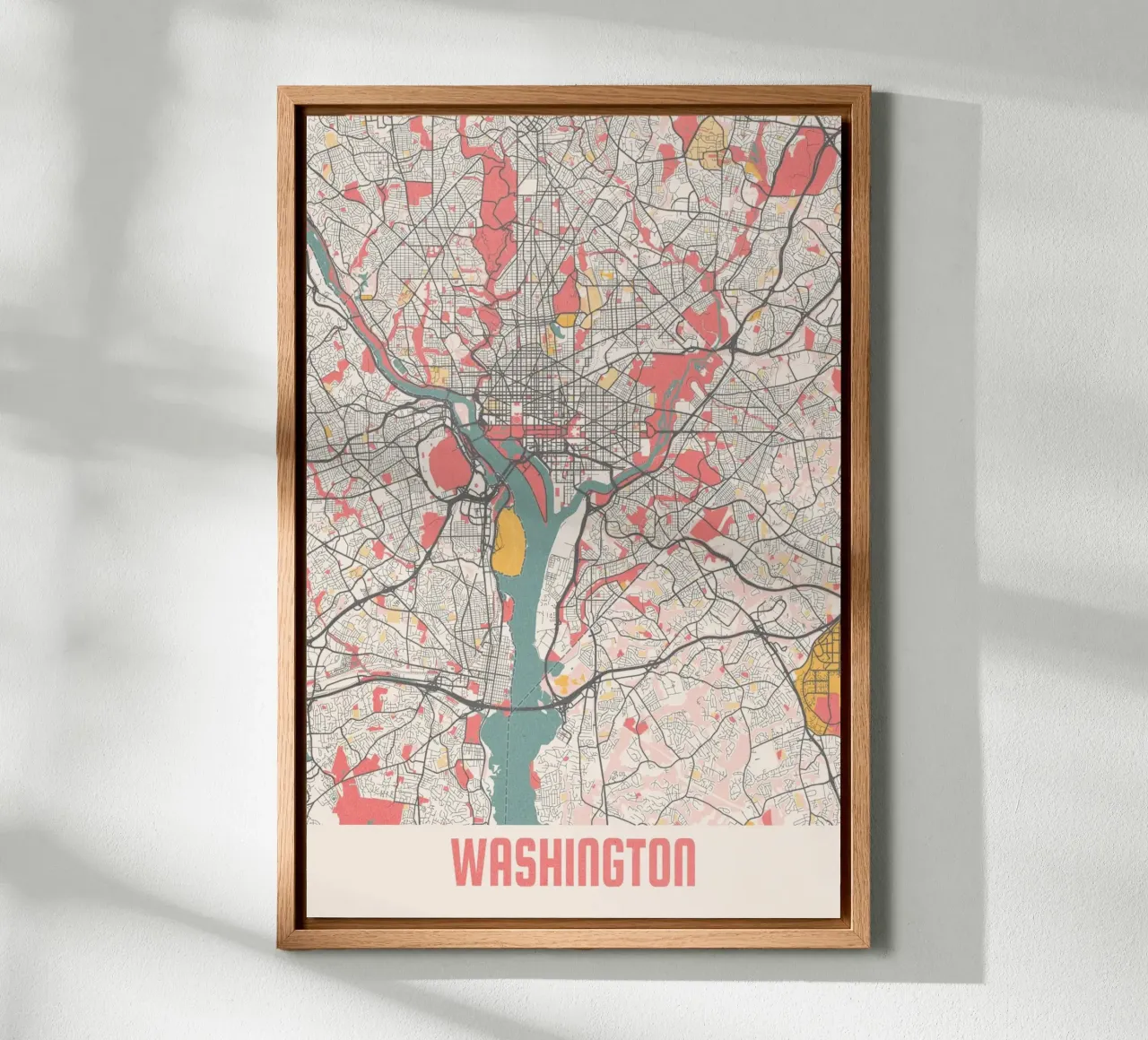 Washington DC Map canvas by MOOODZART