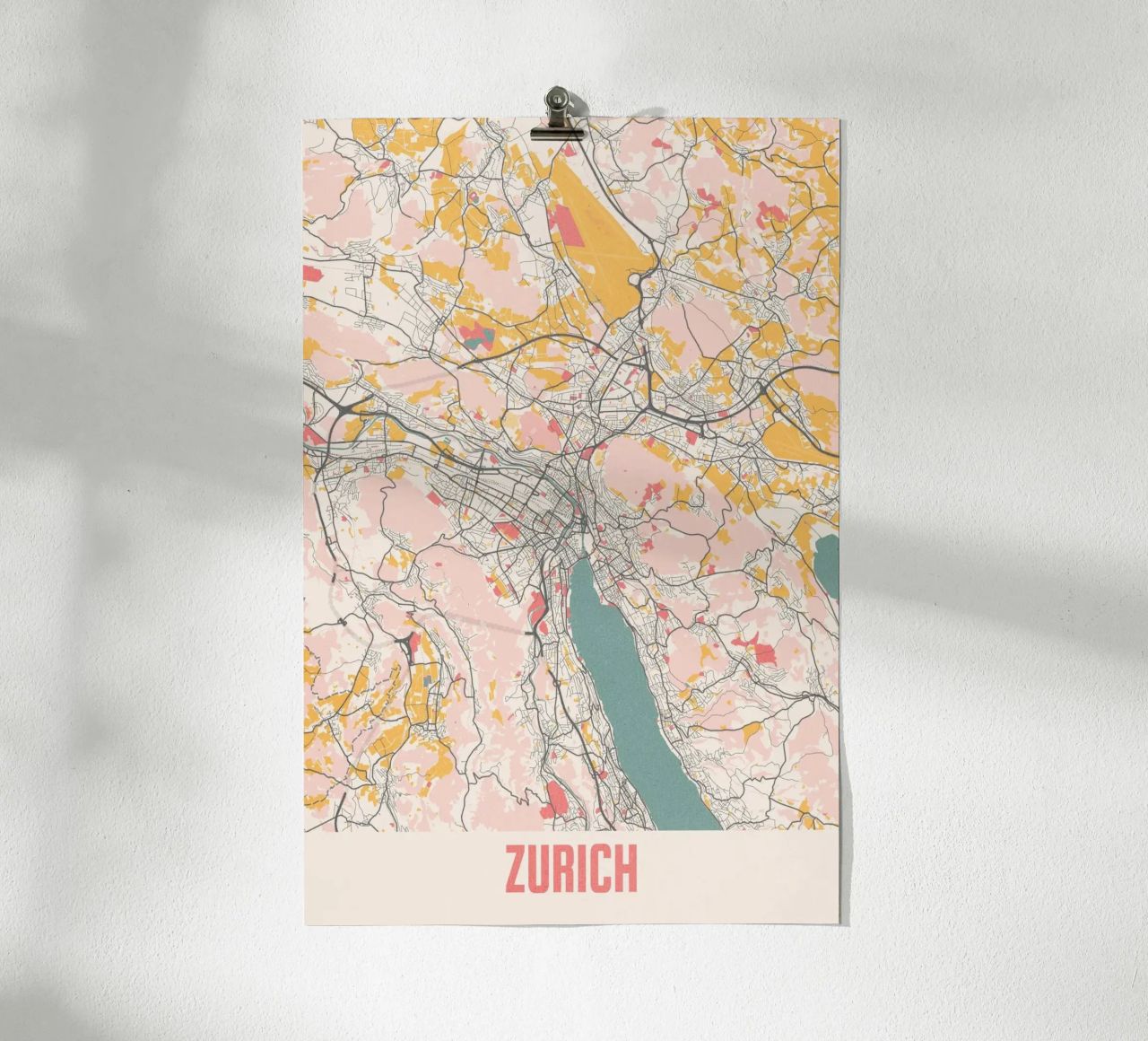 Zürich Bunter Kunstdruck Poster von MOOODZART