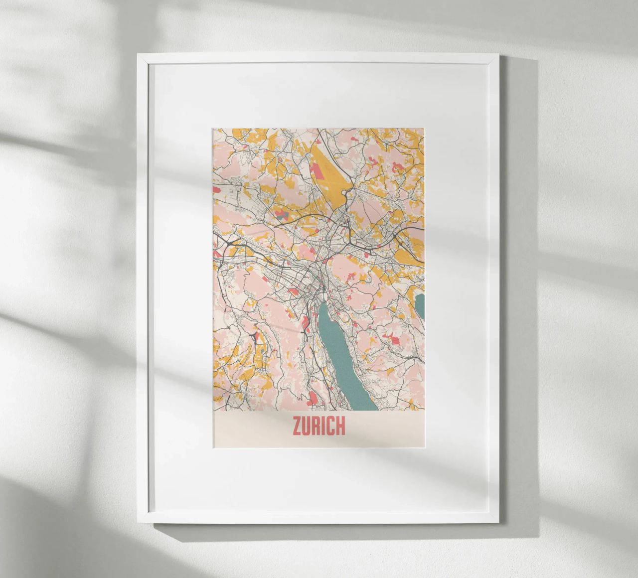 Zürich Bunter Kunstdruck Poster von MOOODZART