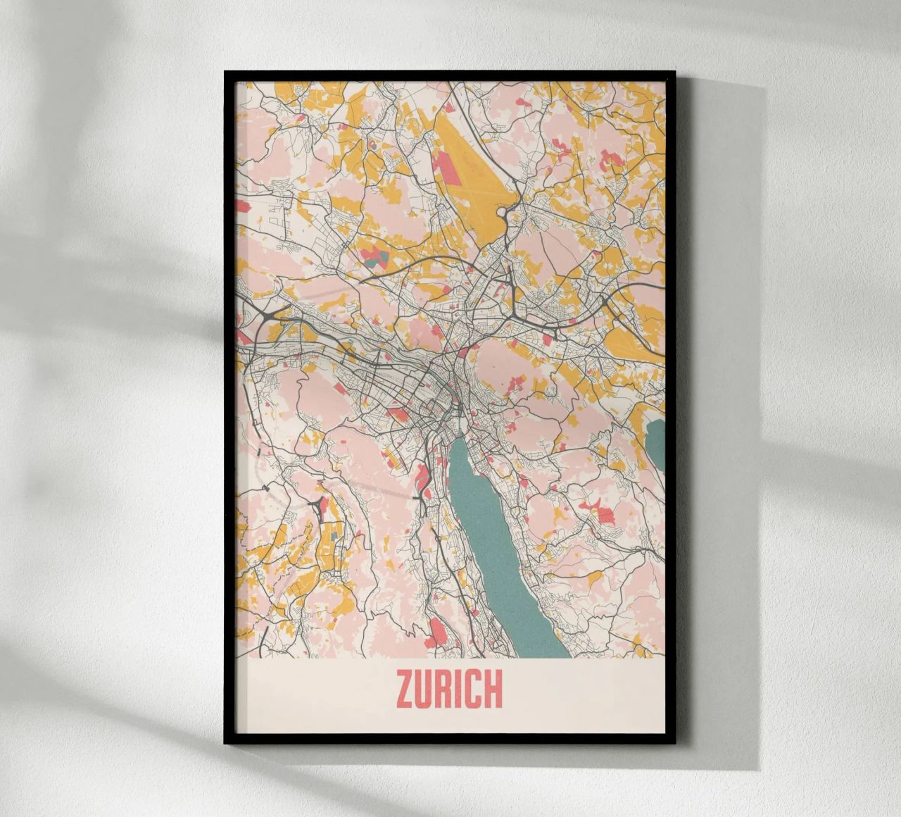 Zürich Bunter Kunstdruck Poster von MOOODZART