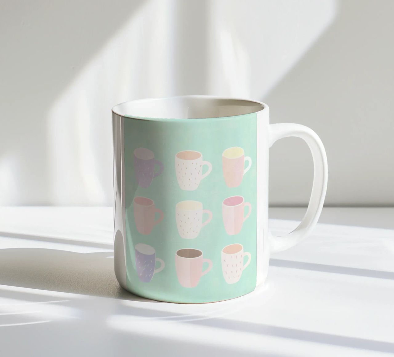 Coffee love in pastel ceramic mug by Carinaprint