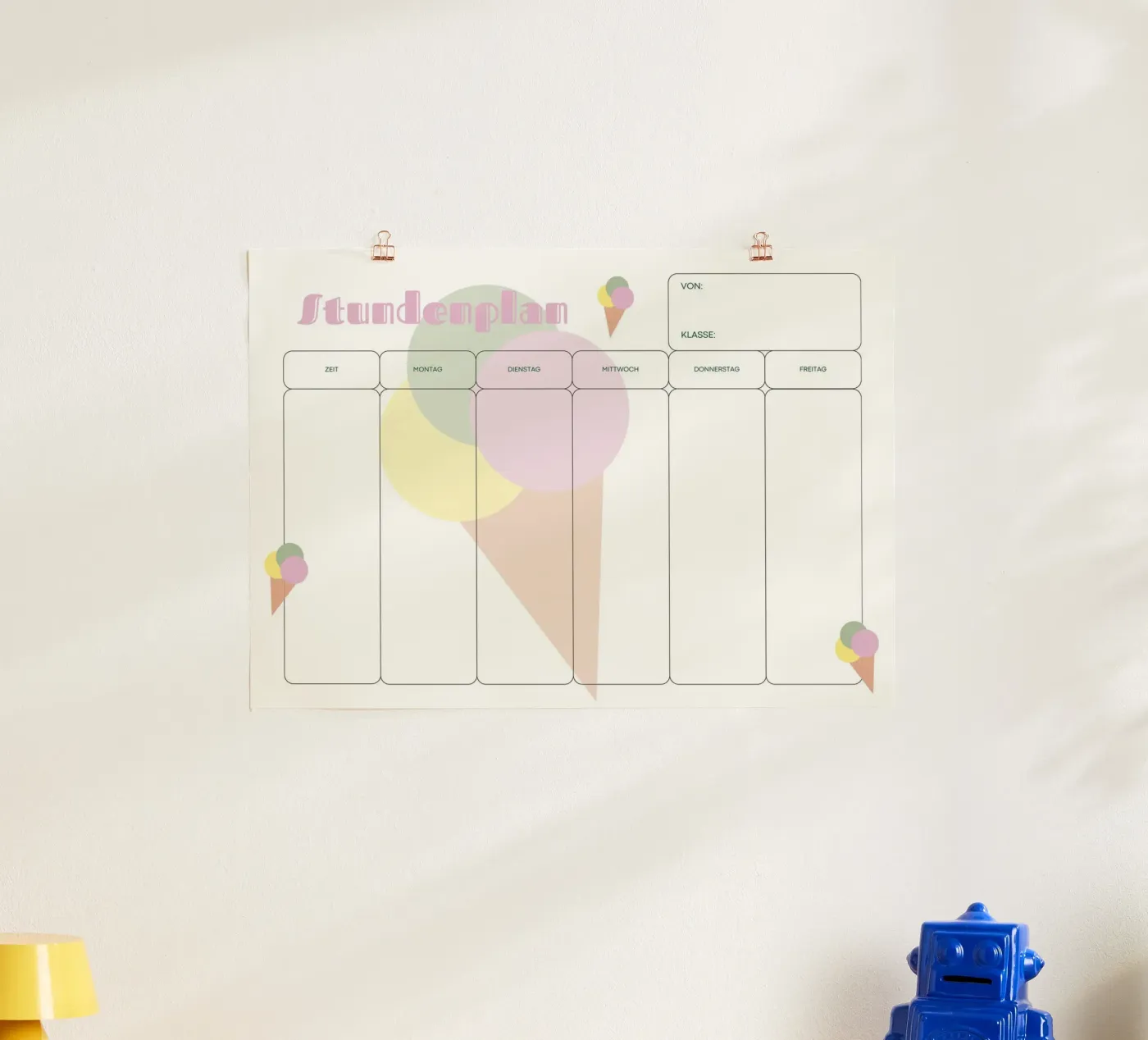 Stundenplan Icecream poster da studio.ladina