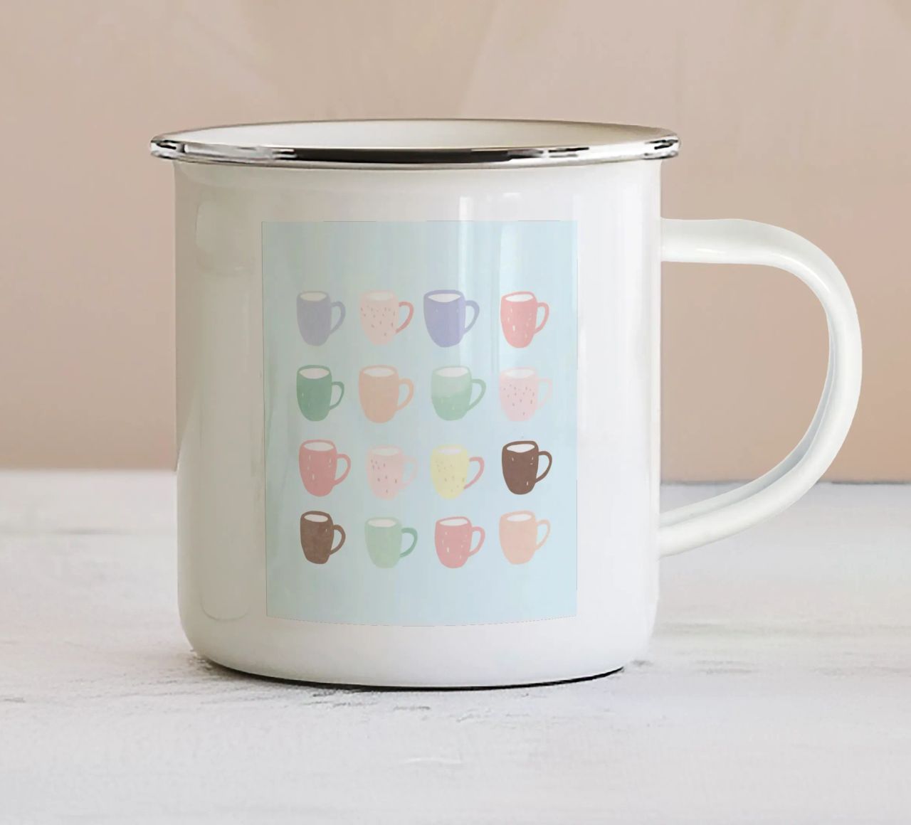 Tasses à café pastel mug en émail de Carinaprint