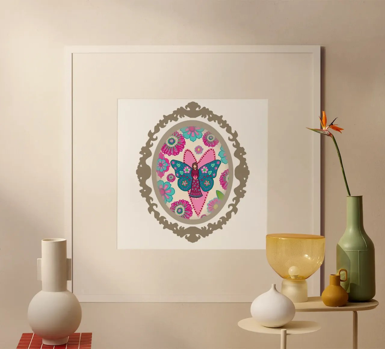 Herzmädchen mit Schnörkel poster da Miris bunte Modewelt