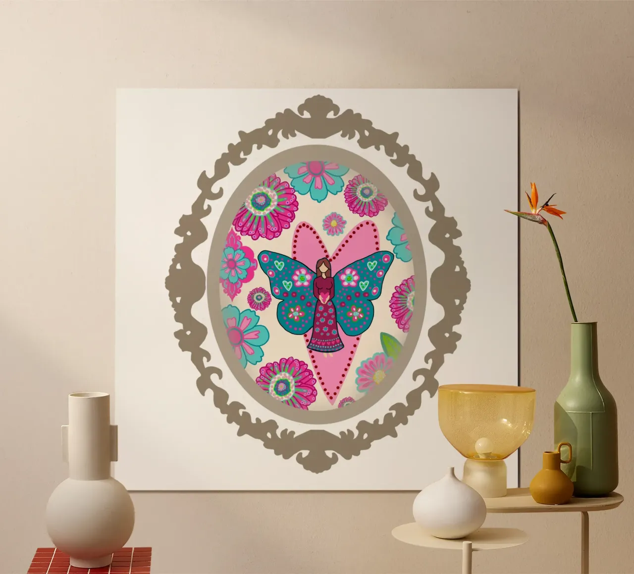 Herzmädchen mit Schnörkel poster da Miris bunte Modewelt