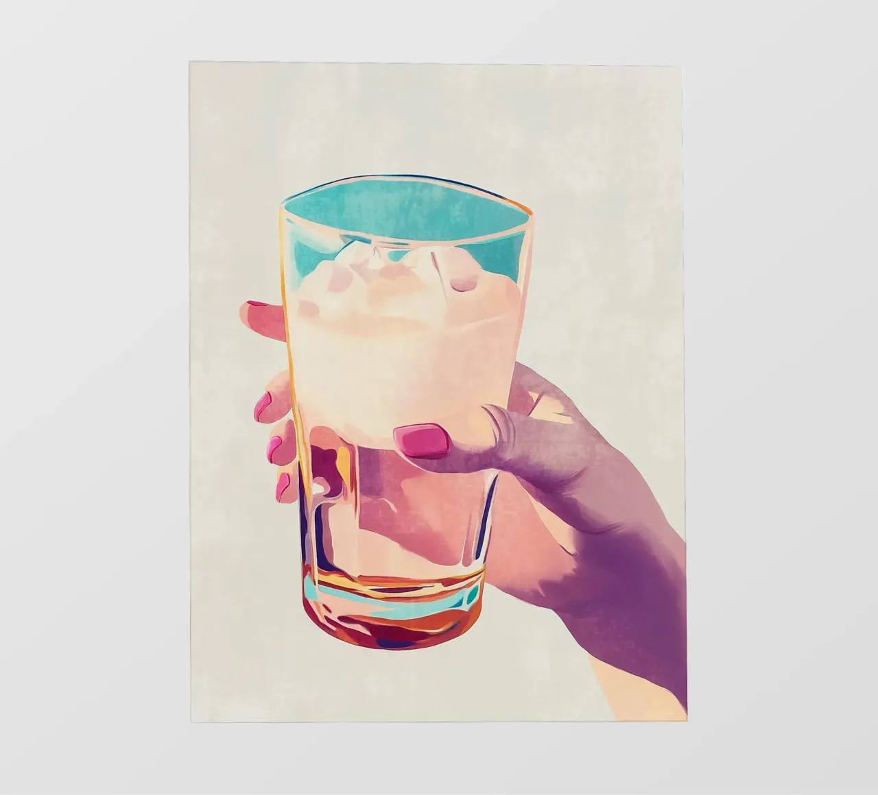 Vrouwelijke hand met glas fotobehang van Carinaprint