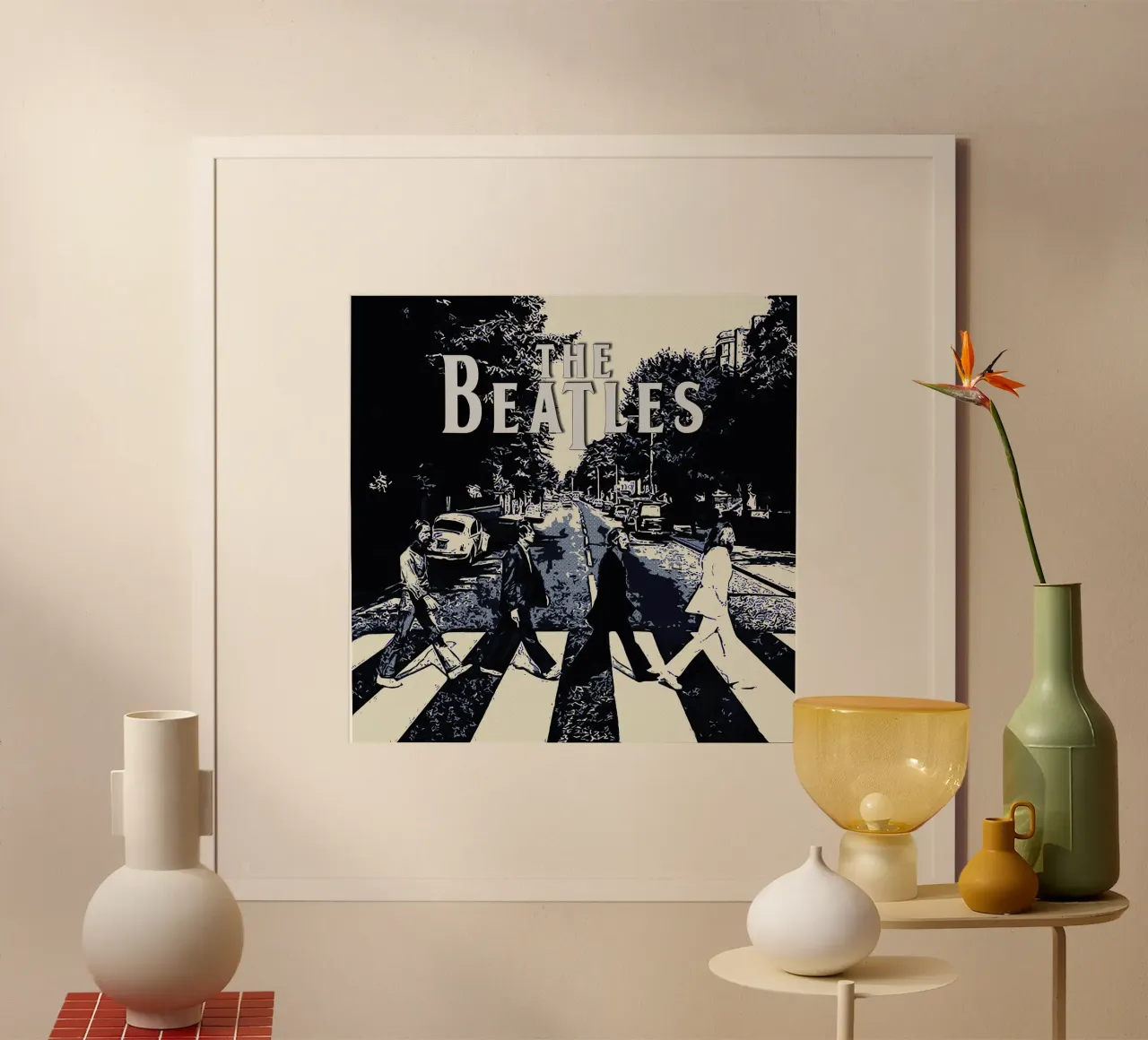 Abbey Road I Beatles poster con telaio in legno da neonartroom