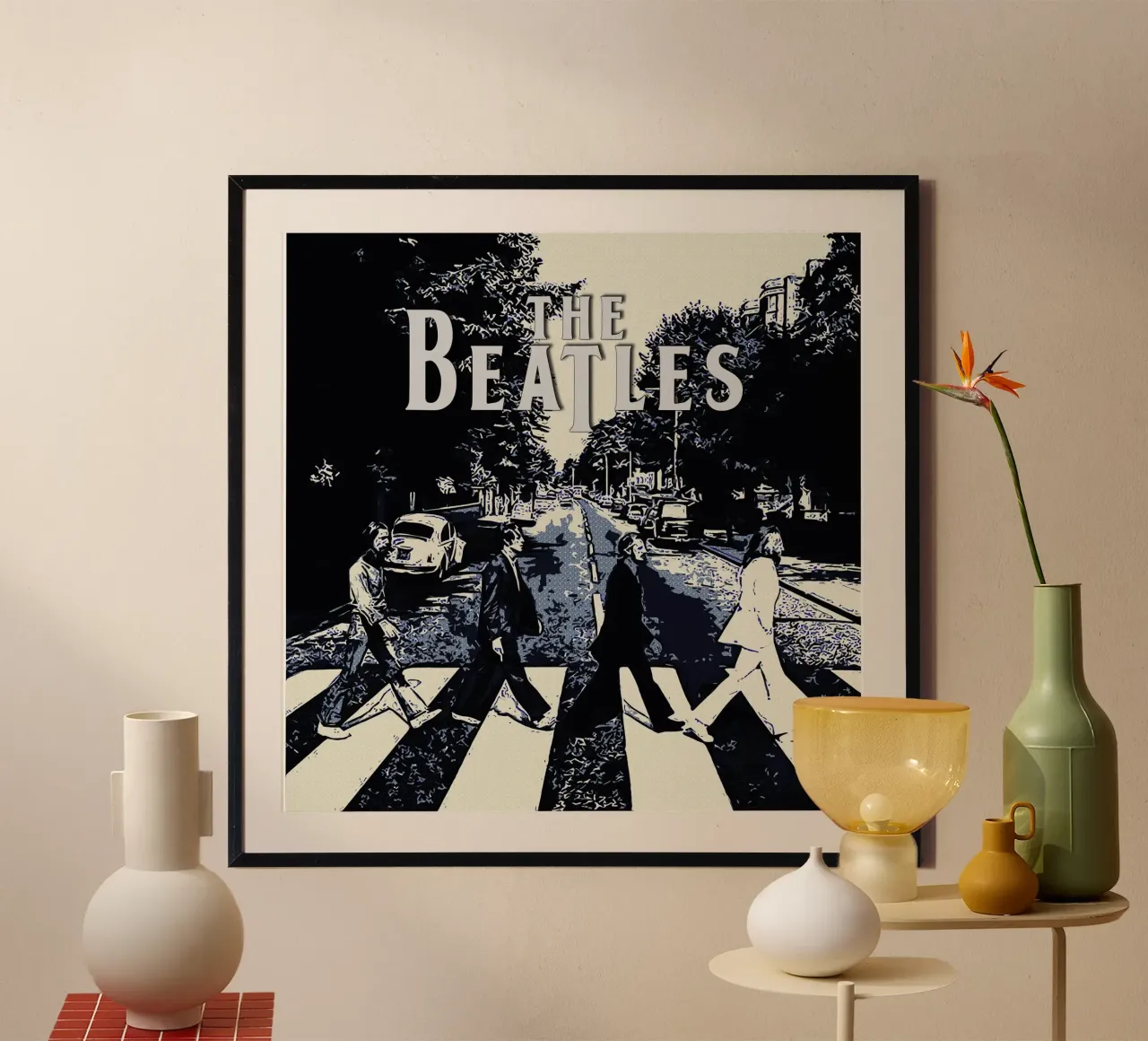 Abbey Road I Beatles poster con telaio in legno da neonartroom
