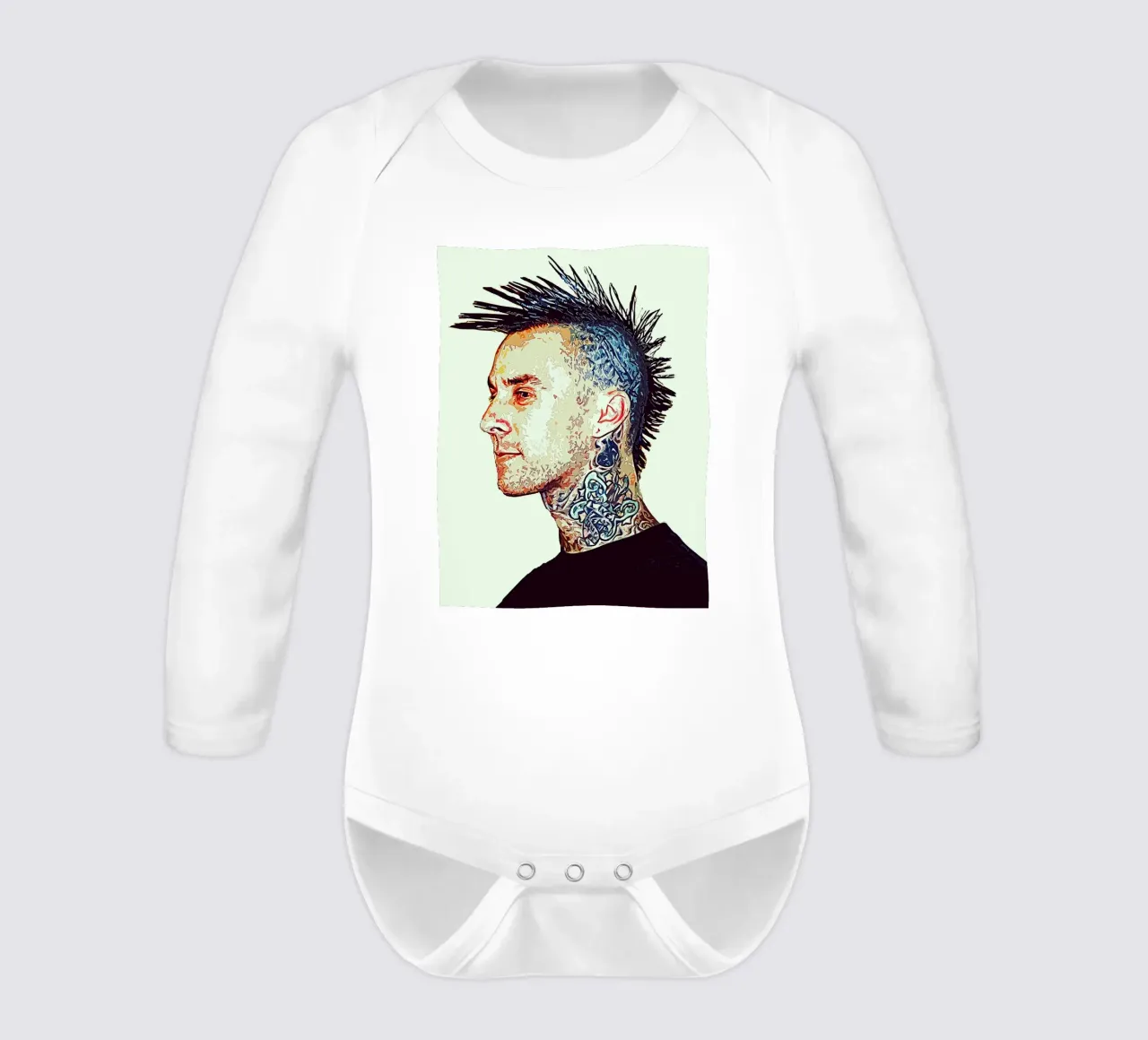 Room of Barker long-sleeve baby romper by neonartroom