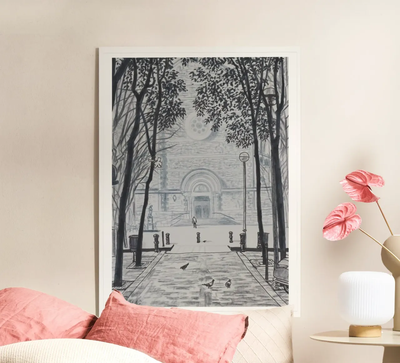 Rustig lokaal acryl van Asobōze