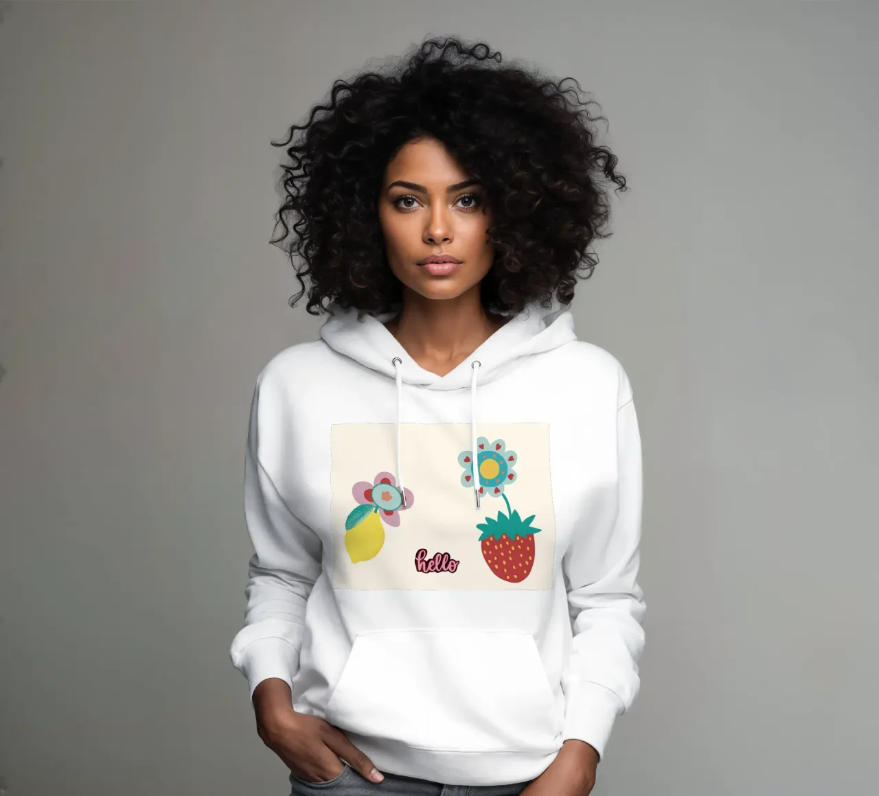 Juicyfruit hello felpa con cappuccio da Miris bunte Modewelt