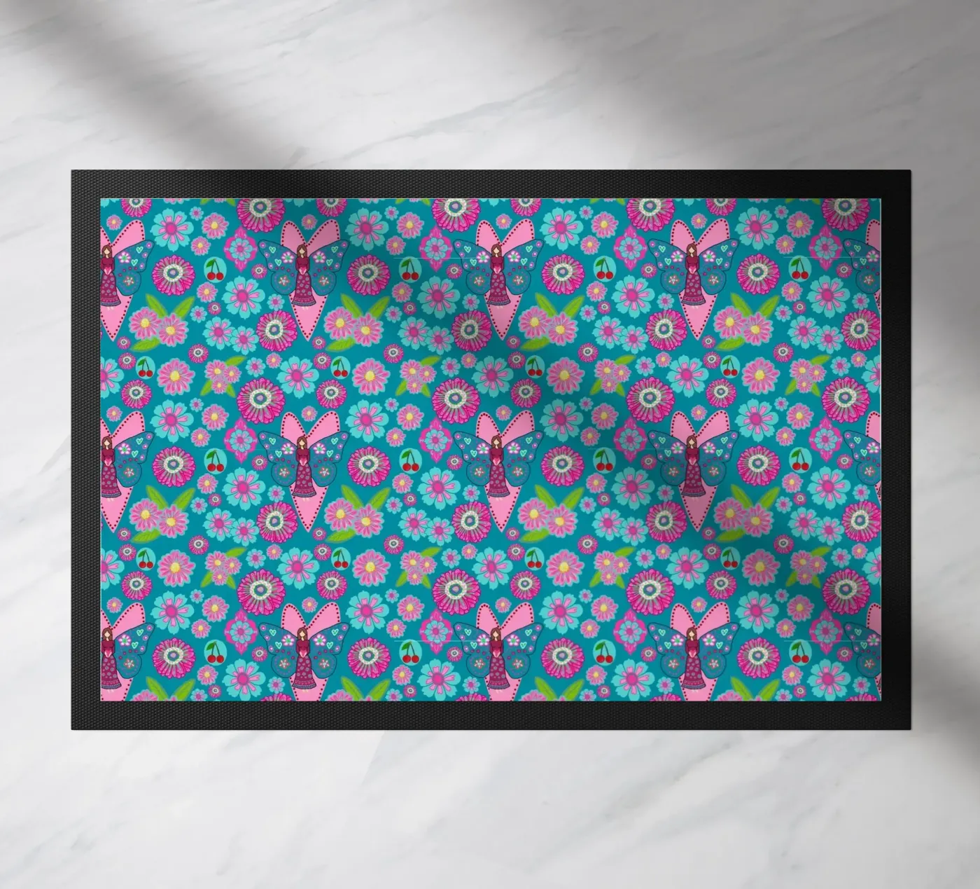 Blooming Imagination Pattern Fußmatte von Miris bunte Modewelt