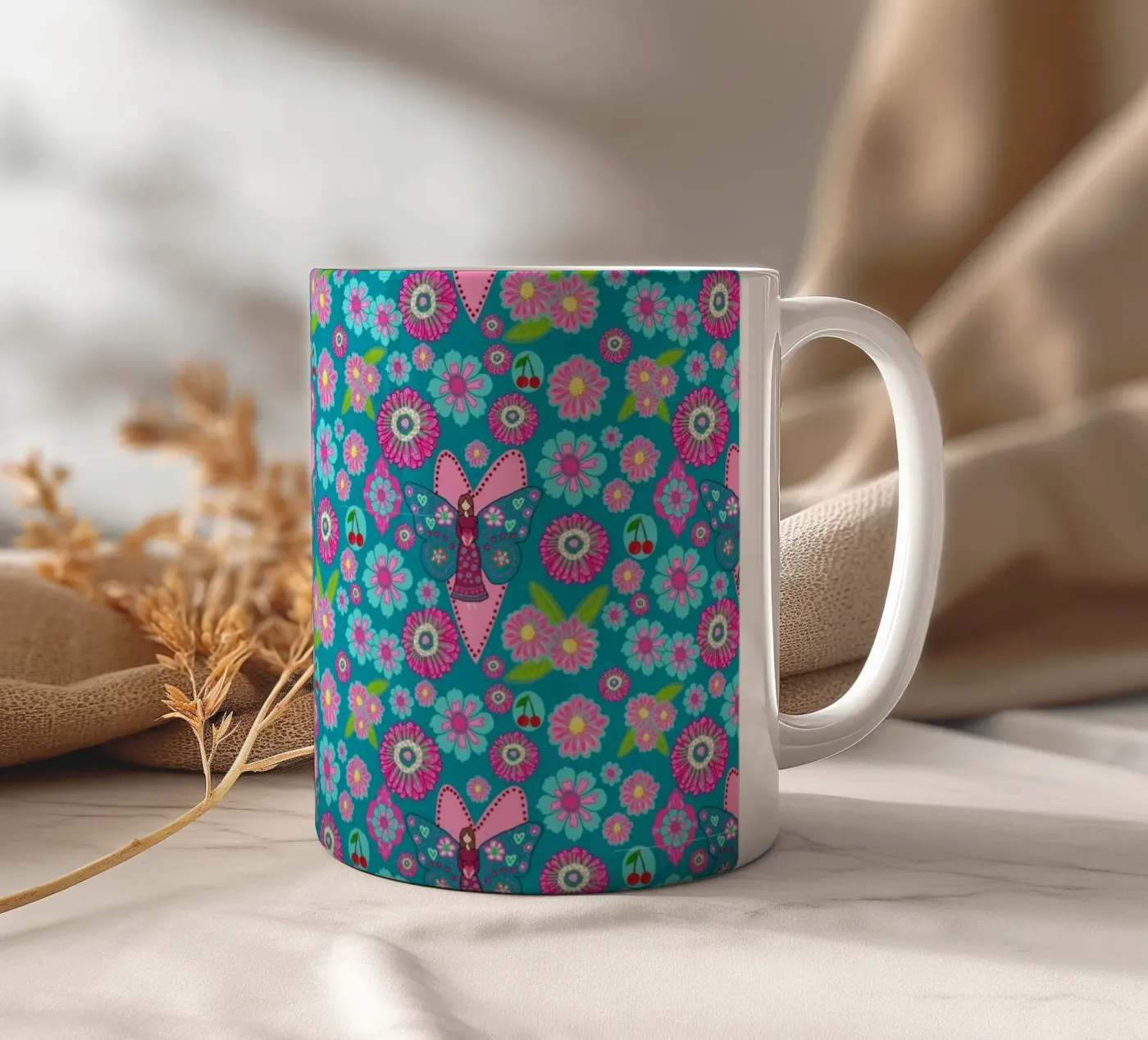 Blooming Imagination Pattern ceramic mug by Miris bunte Modewelt