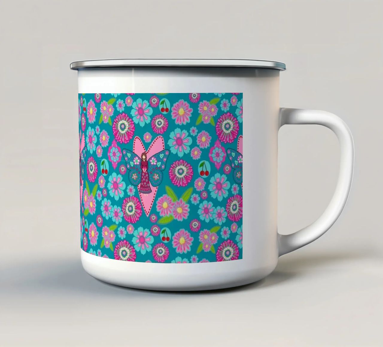 Blooming Imagination Pattern tazza in smalto da Miris bunte Modewelt