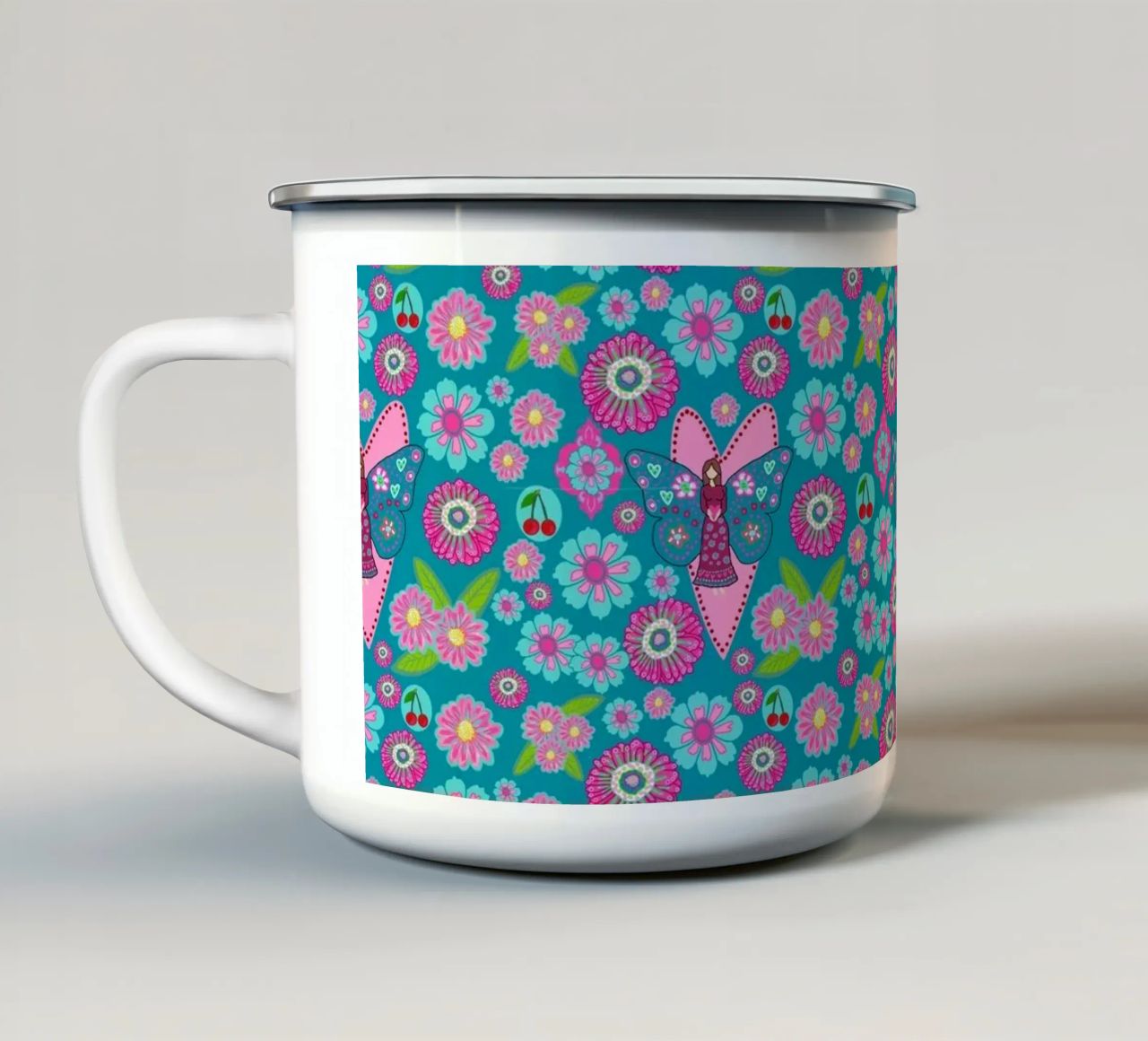 Blooming Imagination Pattern tazza in smalto da Miris bunte Modewelt