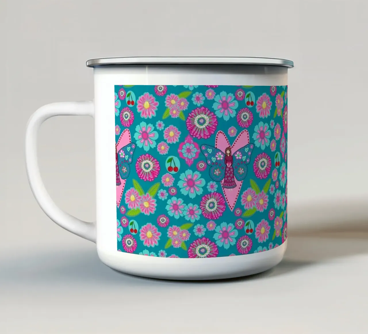 Blooming Imagination Pattern mug en émail de Miris bunte Modewelt