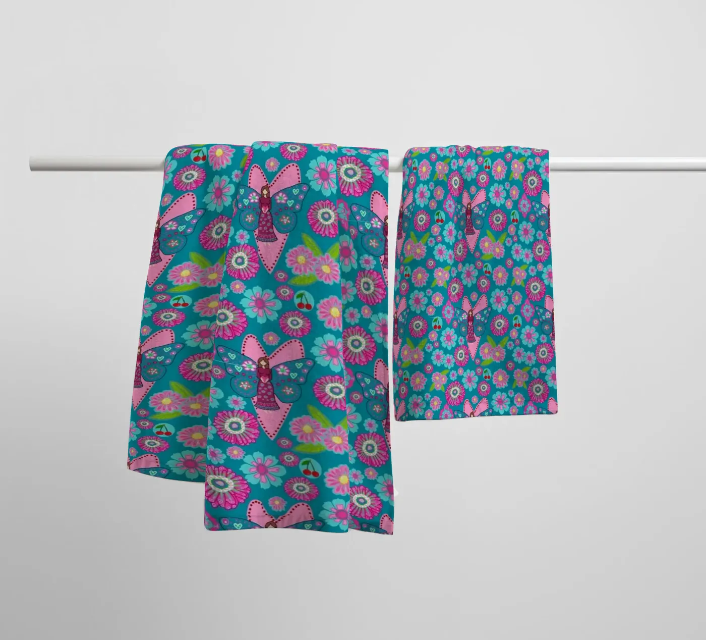 Blooming Imagination Pattern badhanddoek van Miris bunte Modewelt
