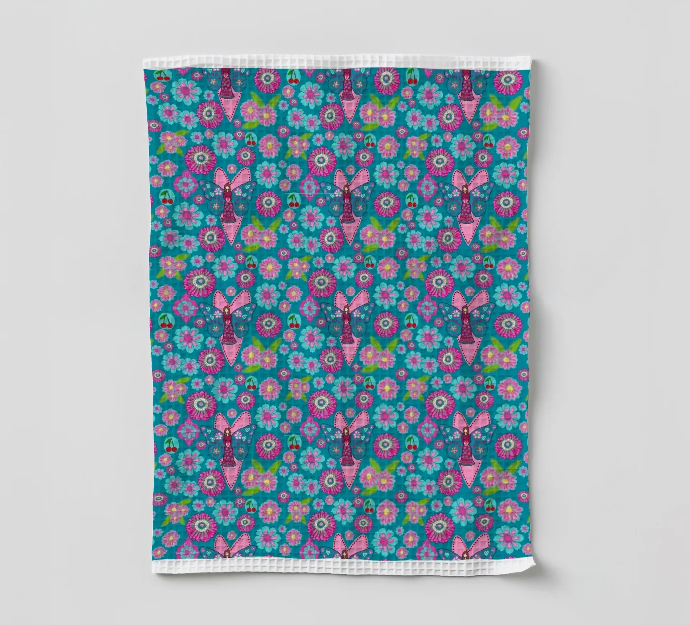 Blooming Imagination Pattern theedoek van Miris bunte Modewelt