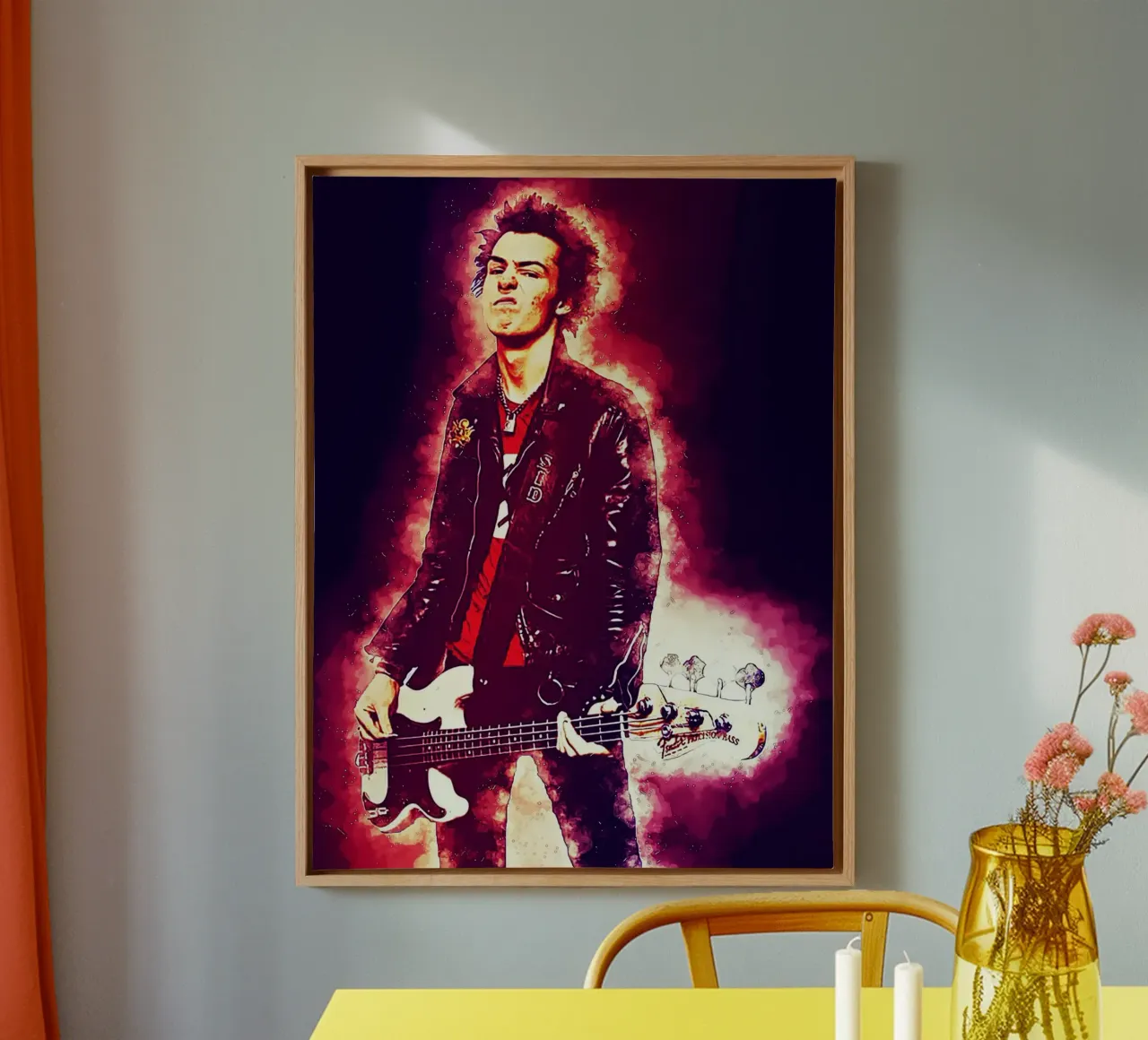 Epopea di Sid Vicious tela con Cornice a cassetta da neonartroom