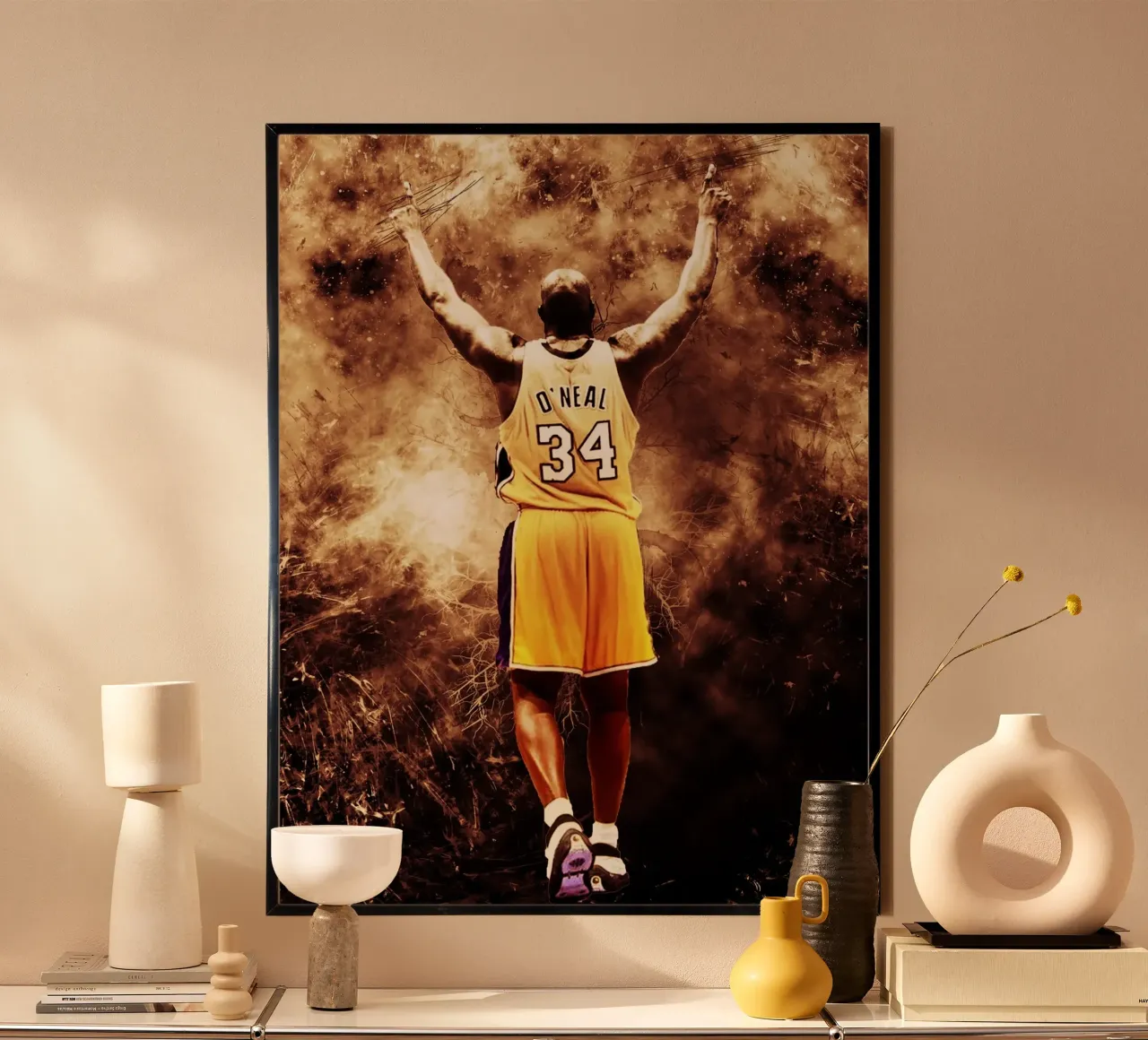 Arte di O'neal poster con telaio in legno da neonartroom