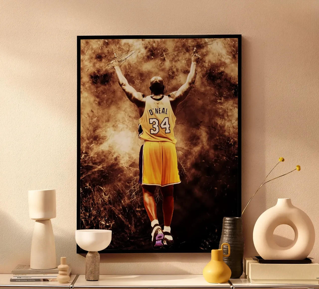 Arte di O'neal poster con telaio in legno da neonartroom