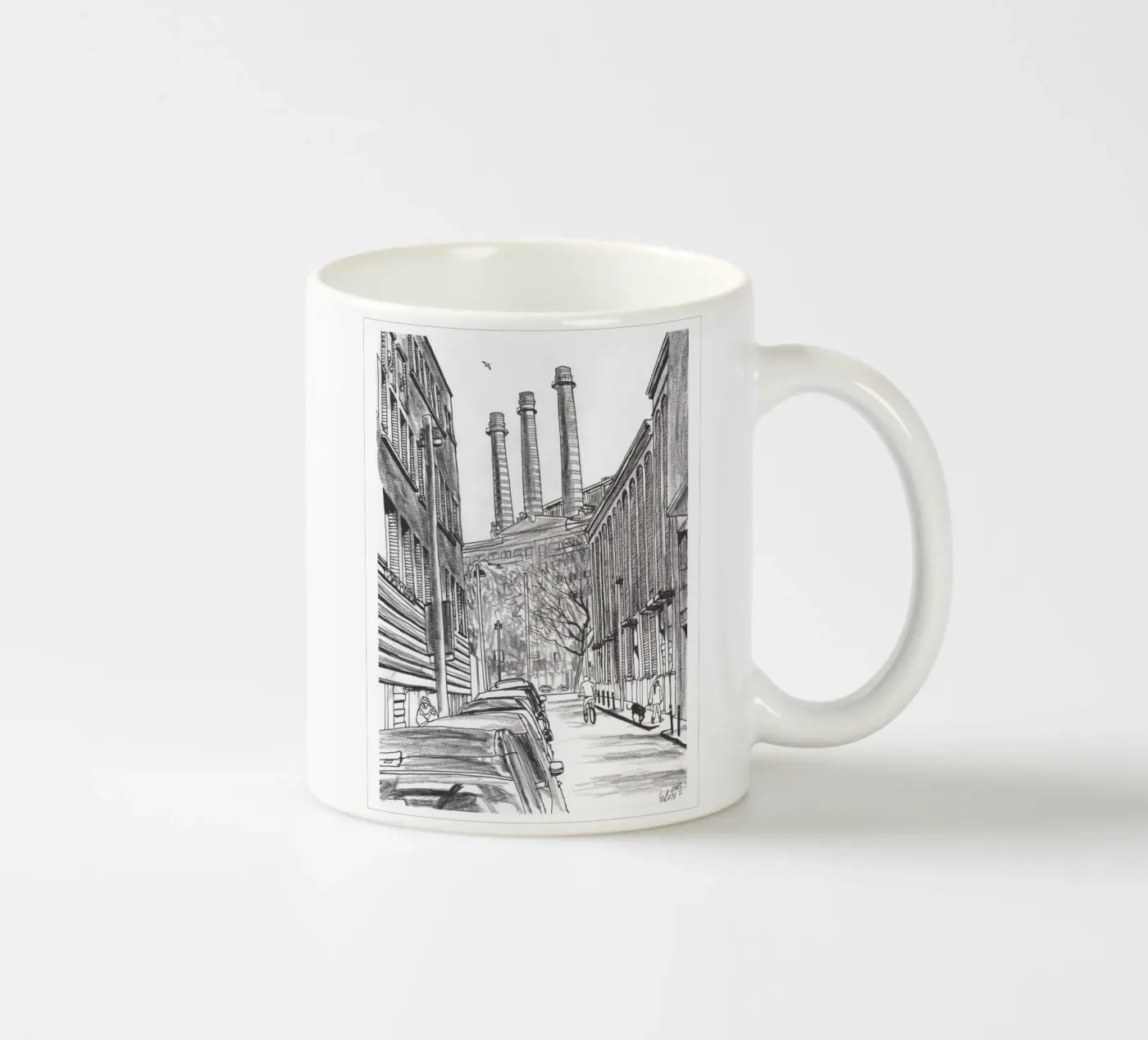 Three Chimneys ceramic mug by Asobōze