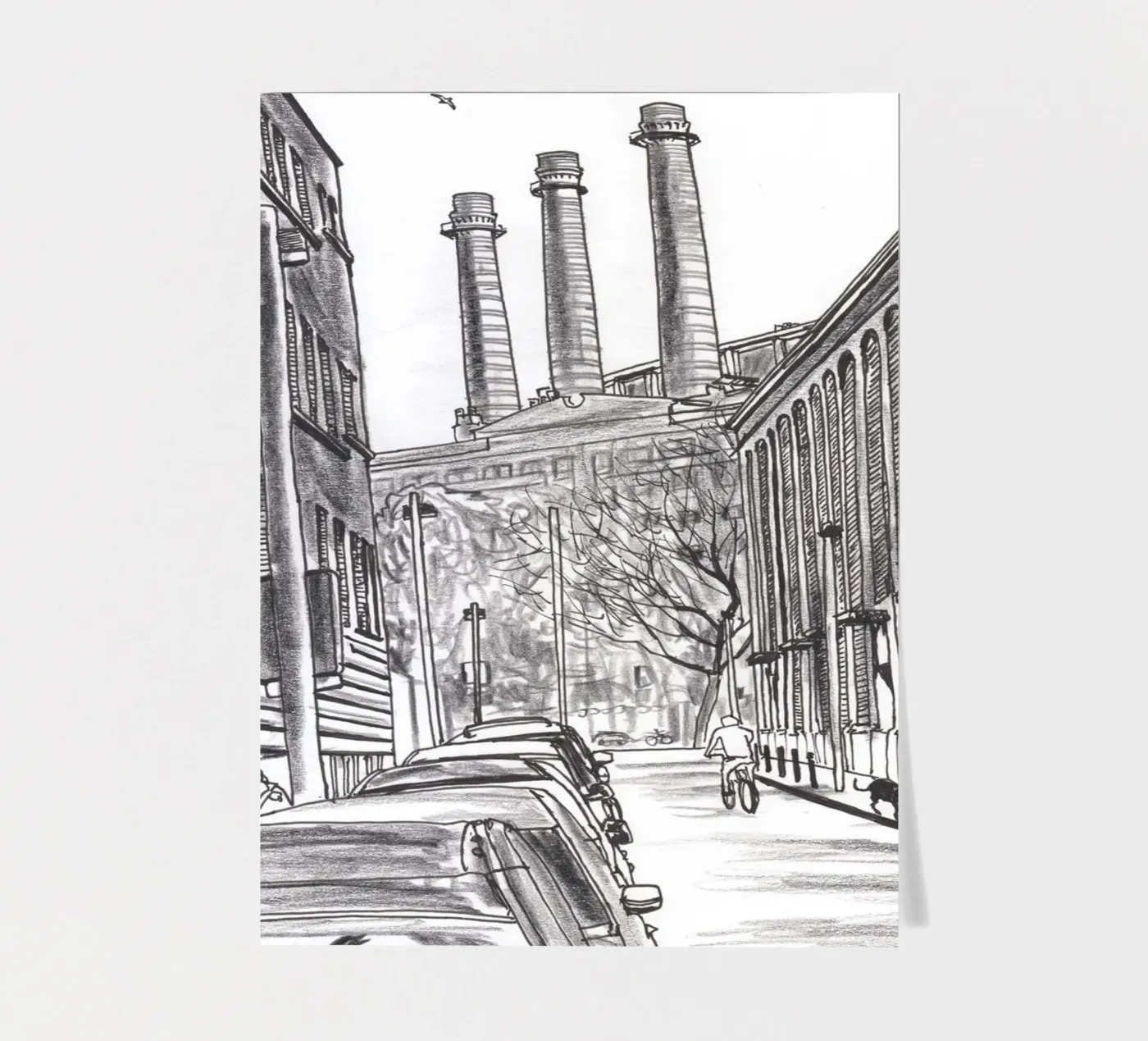 Drie schoorstenen stickervel van Asobōze