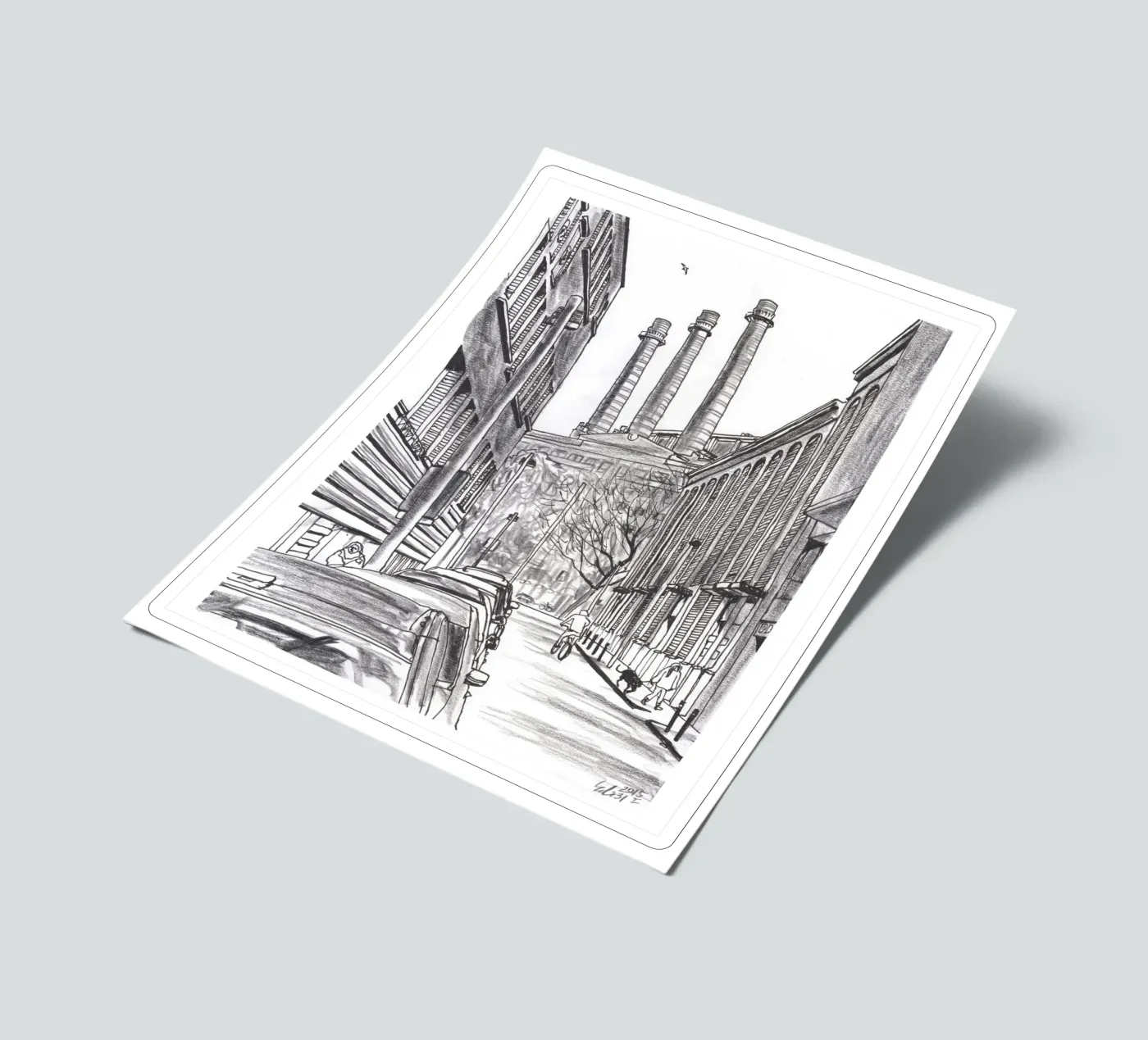 Drie schoorstenen stickervel van Asobōze