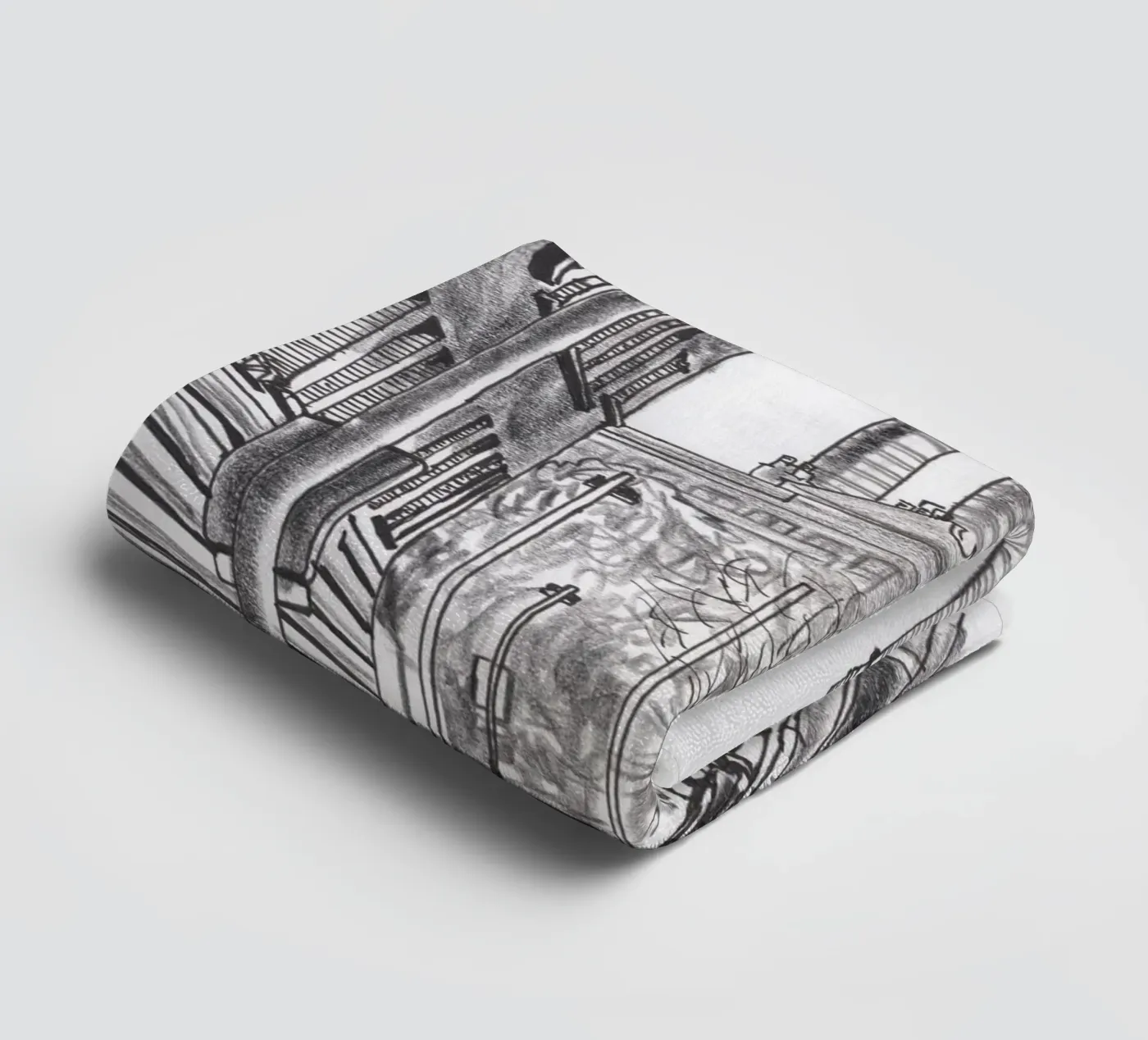 Three Chimneys towel by Asobōze