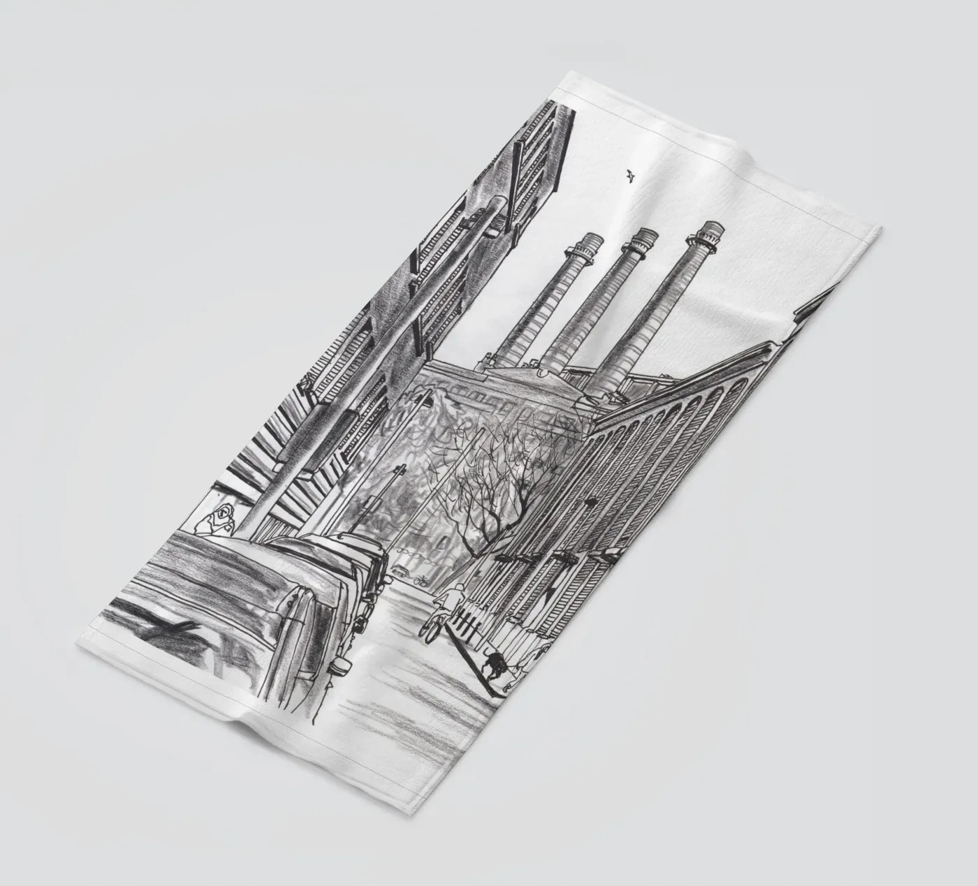 Three Chimneys Strandtuch von Asobōze