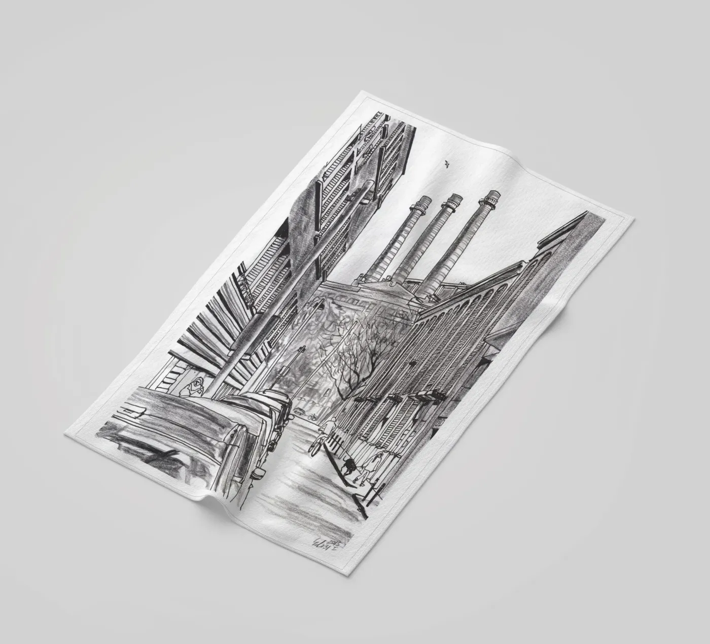 Three Chimneys Strandtuch von Asobōze