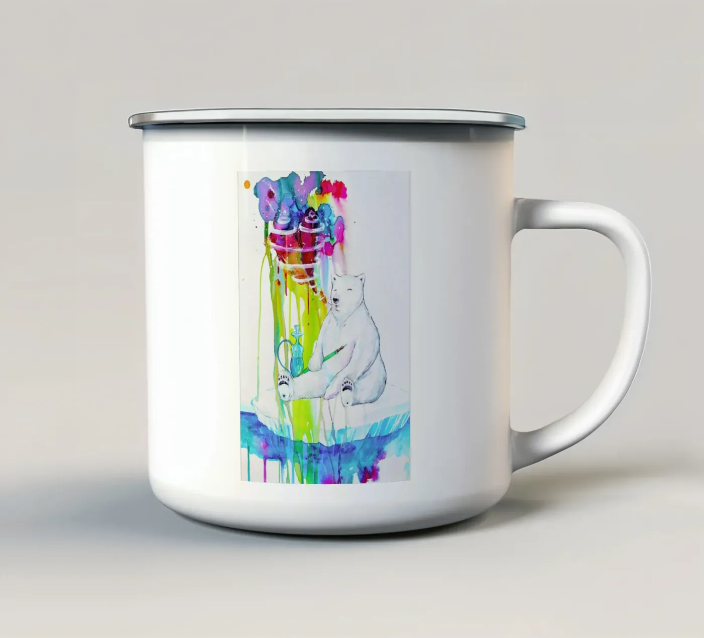 Mint enamel mug by Marc Allante