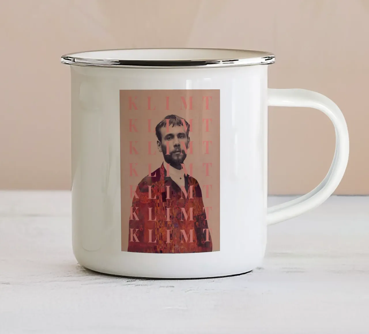 for Gustav Klimt tazza in smalto da Frank Moth