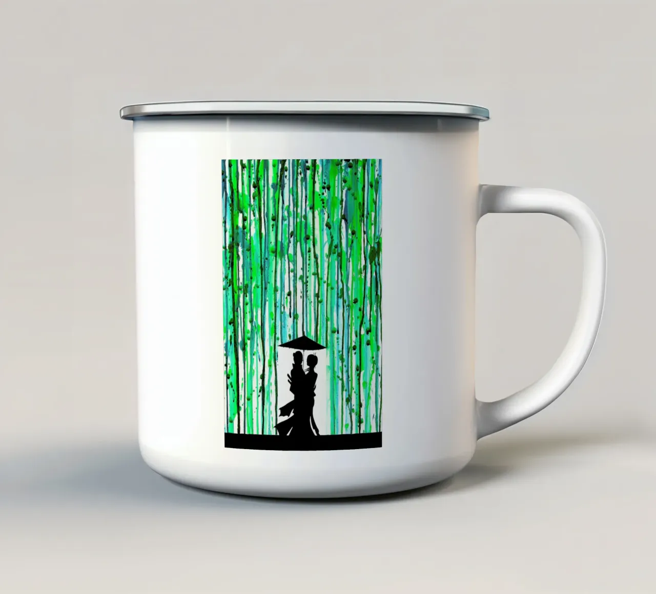 The Emerald Grove taza de esmalte de Marc Allante