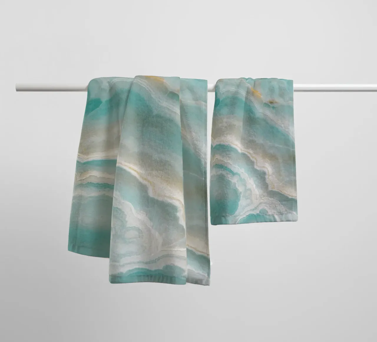 Aquamarine marble design - elegance in soft colours towel by Whole©