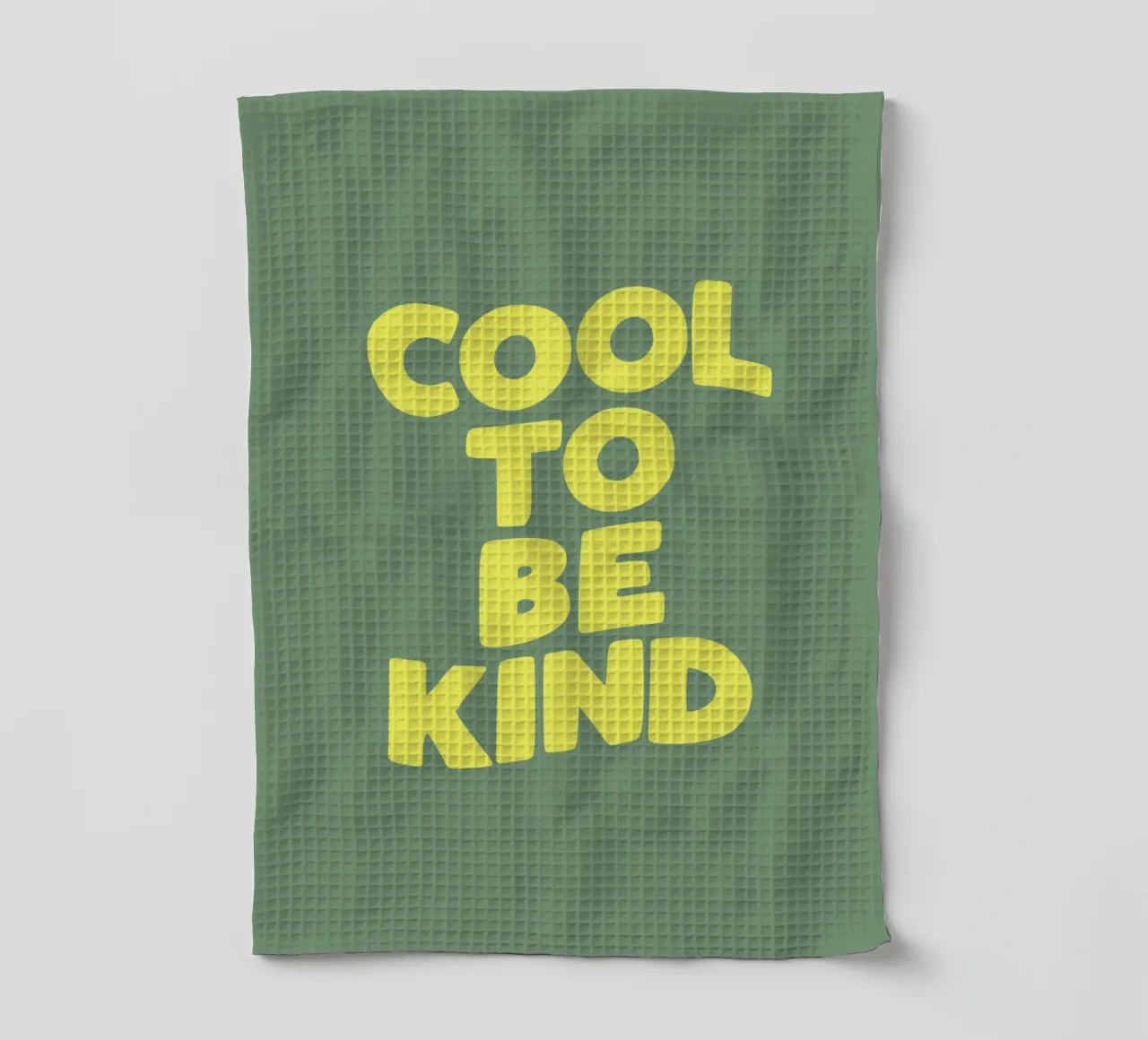 Cool to Be Kind Typografie Design en vert et jaune torchon de THE MOTIVATED TYPE